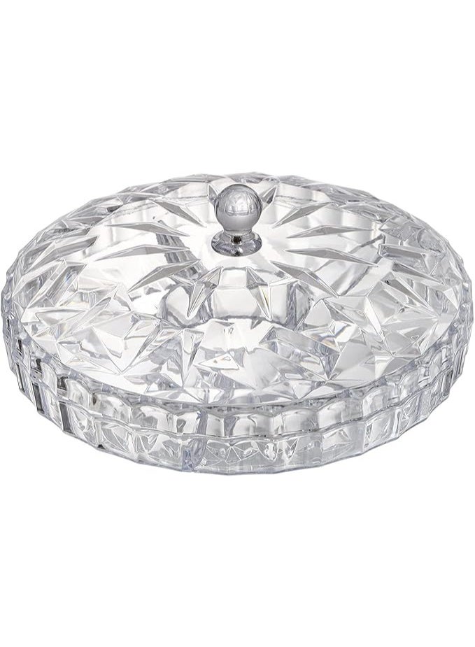 Snack Serving Tray, Appetizer Tray with Lid, 6 Compartments Round Plastic Food Storage Organizer for Dried Fruits, Nuts, Candies, Sweet Cookies, and Fruits - Image 3